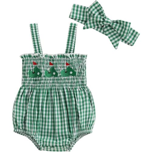 Kuriozud Valentines Day Outfit Baby Girl Bubble Romper Spaghetti Strap Onesie My First/1st Valentines Day Clothes Clothing