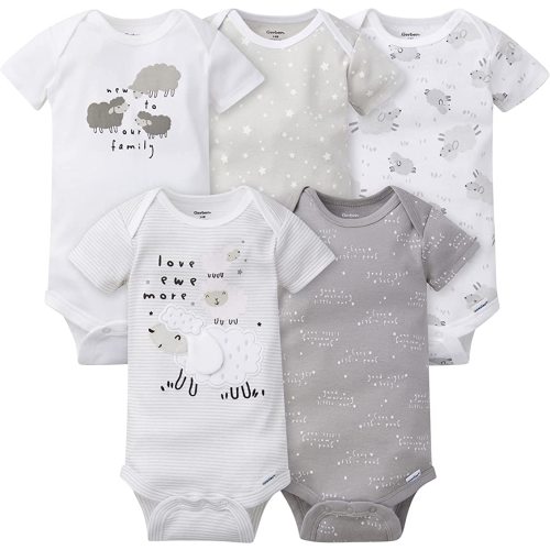 Gerber Unisex Baby 5-Pack Short-Sleeve Onesies