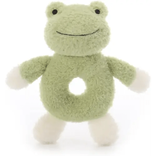 Apricot Lamb Baby Frog Soft Rattle Toy, Plush Stuffed Animal for Newborn Soft Over 0 Months (Frog, 6 Inches)