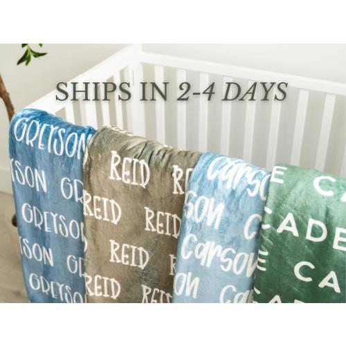 Personalized Baby Blanket with Name | Soft Minky Sherpa Swaddle for Newborns, Nursery Decor, Baby Shower Gift, Custom Kid & Adult Sizes