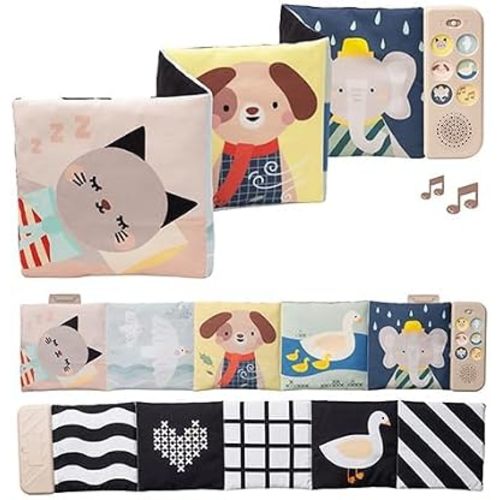 Taf Toys Newborn Soothing Book Baby Sound Books with Animal & Nature Sounds - Musical Toys for Toddlers 1-3 - Sensory & Calming for Tummy Time, pram, Stroller Ideal Gifts for 0-1 Year Old Boys Girls
