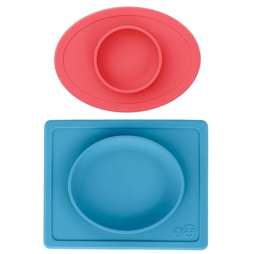 ezpz Tiny Plate + Tiny Bowl - baby essentials plate and bowl set