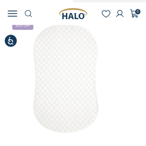 HALO - BassiNest Fitted Sheet 100% Cotton | Nautical Net - cream/gray