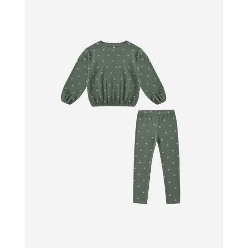 Spongey Knit Set || Evergreen Ditsy – Rylee + Cru
