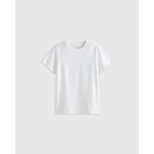 100% Organic Cotton Jersey Short Sleeve Tee in White
