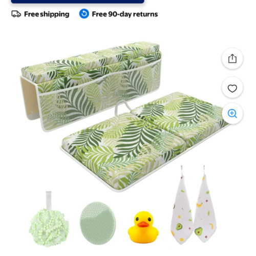 Sleepah Bath Kneeler and Elbow Kneeling Rest Pad Set for Baby Bathing – Waterproof Soft Organizer Quick Drying Foldable Non-Slip for Baby & Toddler Bath Time Toys Sponge Cloth (Floral)