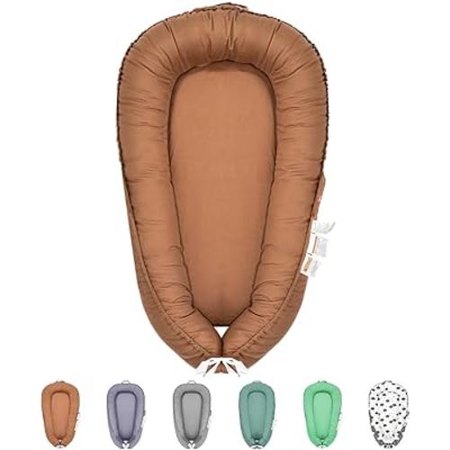 Baby Lounger - Baby Lounger for Newborn 0-24 Months, Baby Nest Breathable 100% Cotton Cover Adjustable Portable Infant Lounger,Baby Essentials and Gifts