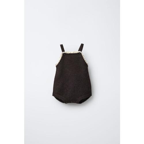 LACE KNIT ROMPER WITH WOOL - Brown | ZARA United States