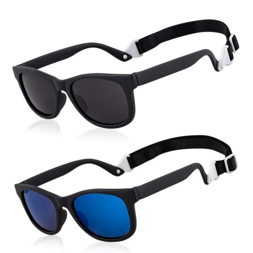 MAXJULI Baby Infant Sunglasses Safe, Soft, With Adjustable Strap 0-24 Months BPA Free 7002