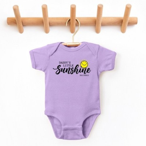 The Juniper Shop SmileyWorld Daddy's Little Sunshine Baby Short Sleeve Bodysuit - NB - Lavender