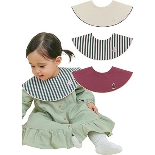 Konny Baby Bib 3/5/7-Pack Set, 360 ° Rotate, Soft and Absorbent Drooling for Toddler Boys Girls Baby Essentials