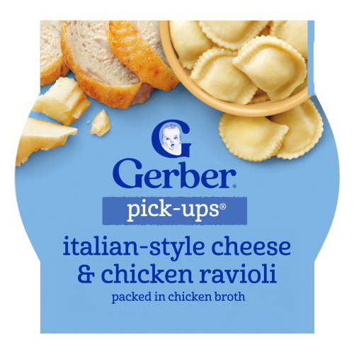 Gerber Toddler Food, Italian-Style Cheese & Chicken Ravioli Pick-Ups 6 oz