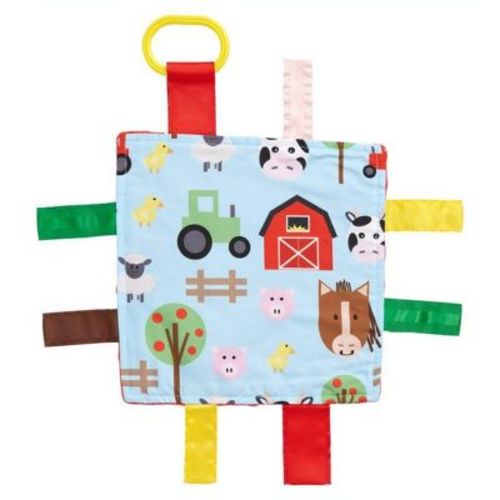 Baby Jack The Learning Lovey Farm Agriculture Tag Crinkle Square Toy 8" x 8"