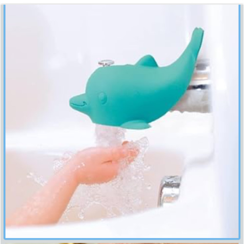 Nuby Bathtub Safety Spout Guard - Compatible with Most Standard Faucets - Bath Toys - Dolphin
