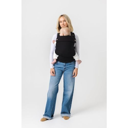 Mabē Monarch Ergonomic Baby Carrier – Premium Cotton Soft Structured Newborn to Toddler Carrier with Hip-Healthy Design, 3 Carry Positions (7-35lbs), Lightweight & Breathable, (Ebony)