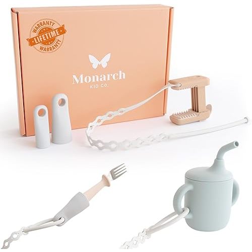 Premium Clip & Strap Set for Toddlers & Babies | Adjustable Toy Holder & Sippy Cup Strap | Keeps Bottles & Toys Off The Floor | Ideal for High Chairs, Car Seats & Stroller