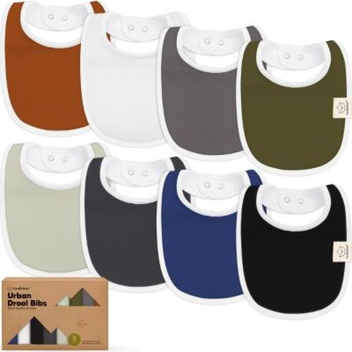 KeaBabies 8pk Organic Baby Bibs for Boy, Baby Drool Bib for Toddler Boys, Girls, Newborn Baby Teething Bibs