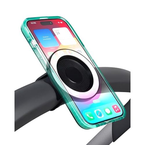 liuliuby Magnetic Phone Holder for Stroller, Shopping Cart & Golf Push Cart | Handlebar Phone Mount for MagSafe | Strap with Strong Magnet for Mag Safe | Stroller Accessories Compatible with Uppababy