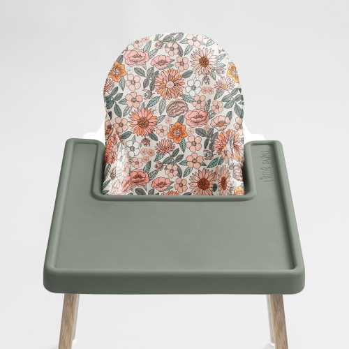 Retro Floral - IKEA Antilop Highchair Cushion Cover - IKEA High Chair Accessory