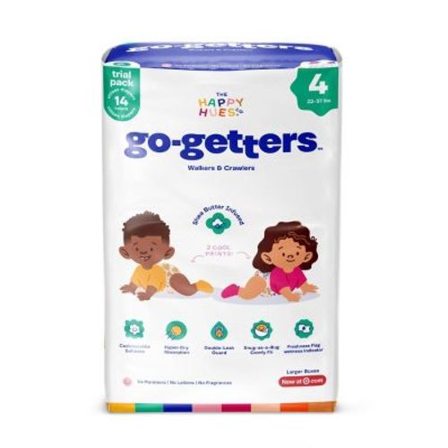 Happy Hues Go-Getters Disposable Diapers Trial Pack - Size 4 - 14ct