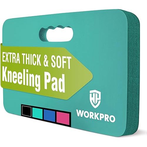 WORKPRO Extra Thick Kneeling Pad, Soft Foam Cushioning for Knee, Large Foam Kneeler Mat for Gardening, Bathing Baby, Workout Supplies, 17.5 x 11 x 1.5 in, Robin's egg Blue