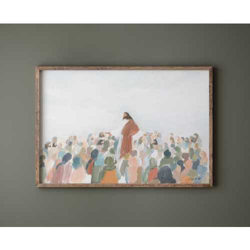 Jesus Teaching Christian Wall Art Print: Gospel Scene Bible Story Art