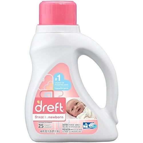 Dreft Stage Newborn Liquid Laundry Detergent, White, Baby Blossom, 40 Fl Oz