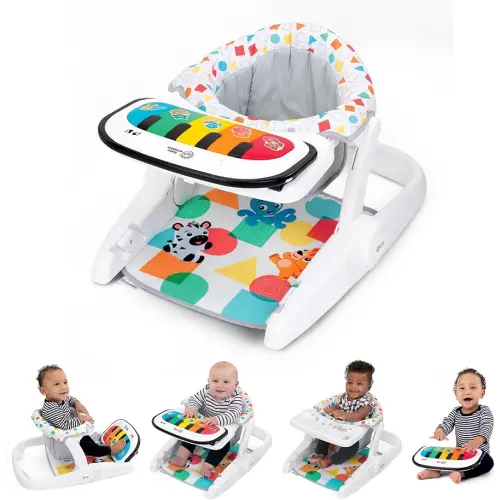 Baby Einstein 4-in-1 Kickin' Tunes Learn-to-Sit Music & Language Floor Seat, with 2 Positions and Detachable Kick Piano, Ages 4 Months and Up