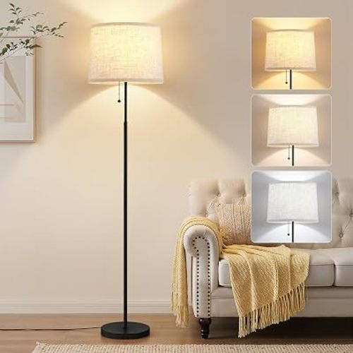 Floor Lamps for Living Room & Bedroom, 60" Modern Tall Standing Lamp, 3CCT