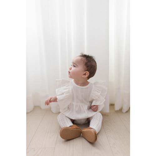 Julia White Bubble Romper with bow and socks | 3pc set – Olive and Cradle