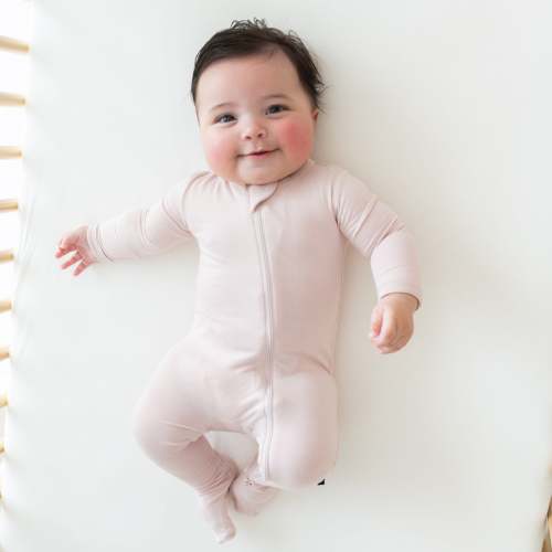 Zippered Footie in Blush | Baby Footie Pajamas | Kyte Baby