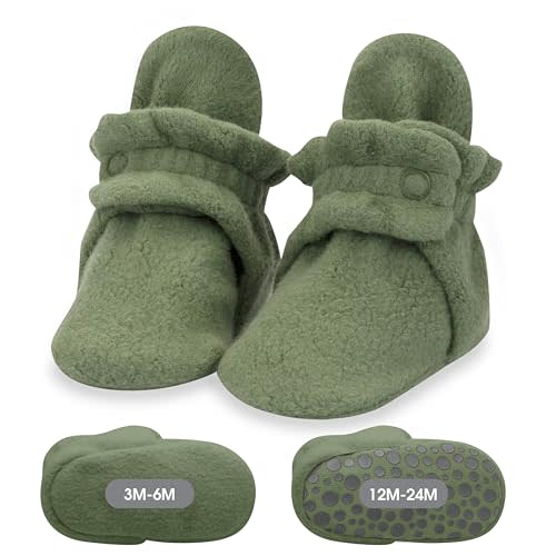Zutano Unisex Fleece Baby Booties, Two Snap Closure, Newborn to 24 Months