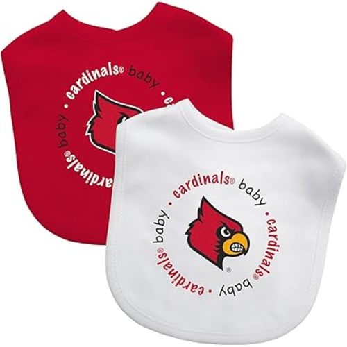 BabyFanatic Officially Licensed Unisex Baby Bibs 2 Pack - NCAA Louisville Cardinals Baby Apparel Set