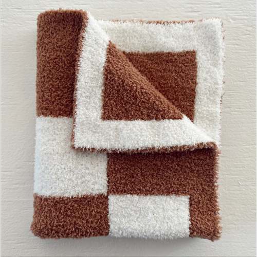 PhufyBliss™ Checker Mini Blanket, Nutmeg
