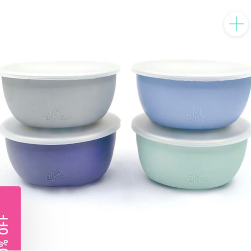 Stainless Steel Bowl with Silicone Sleeve + Lids