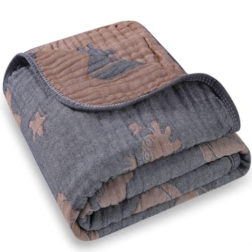 Ultra Soft Muslin Baby Blanket, A Versatile Swaddle and Crib for Babies, Toddlers, Boys, and Girls (1 Pack Ocean)