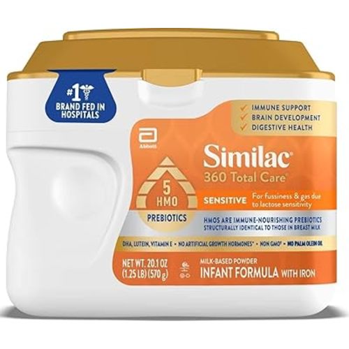 Similac 360 Total Care Sensitive Baby Formula Powder, 5 HMO Prebiotic Blend