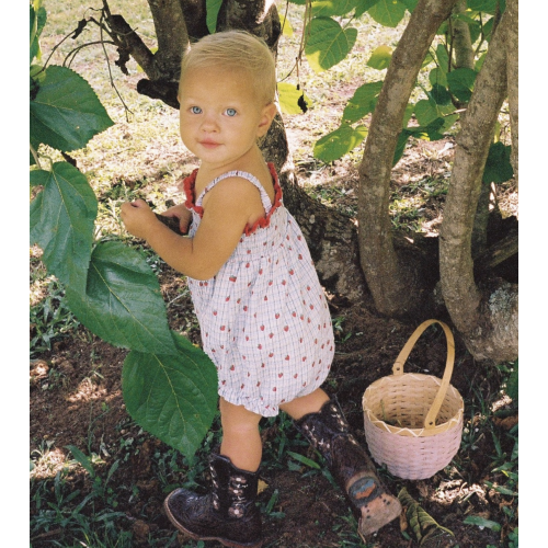 Juni Lottie Romper | Strawberry Check