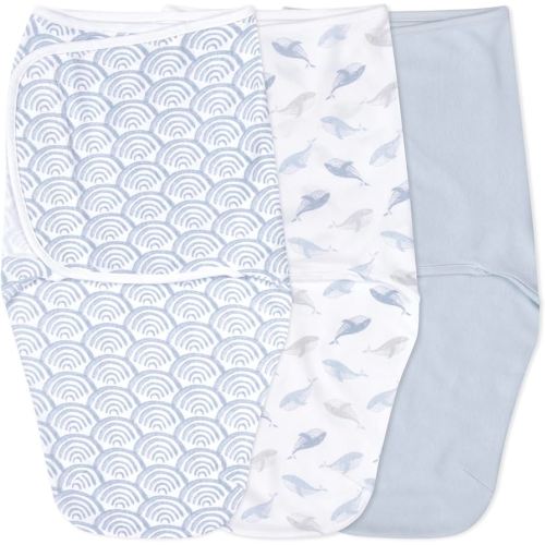 aden + anais Easy Swaddle Wrap, Newborn Wearable Swaddle Blanket, Adjustable Fasteners, 100% Cotton, 3 Pack, 0-3 Months, at Sea