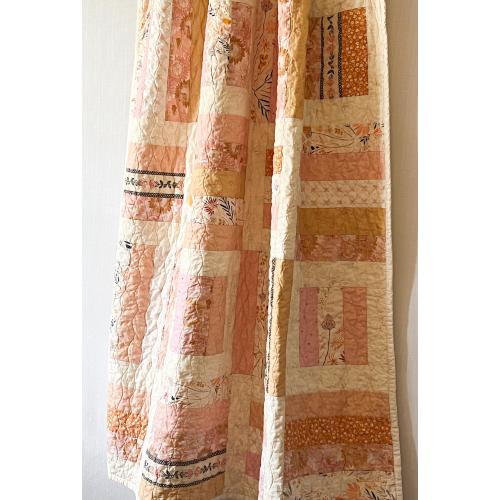 baby quilt - handmade baby quilt - floral baby quilt - modern baby quilt - pink baby quilt - strawberry baby quilt
