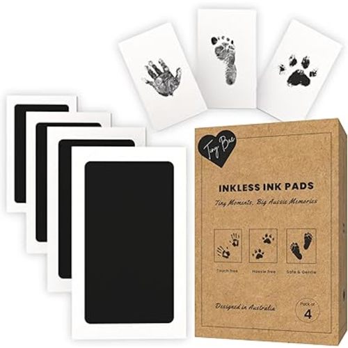 Box of 4 - Inkless Hand and Footprint Kit - Ink Pad for Baby Hand and Footprint Kit - Pet Paw Print Kit - Inkless Baby Footprint Kit Handprint Kit - Baby Inkless Print Kit - Newborn Essentials Baby Gifts