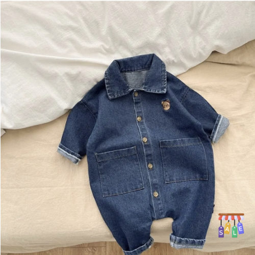 Baby Bear Denim Romper