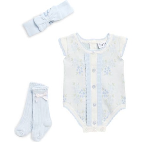 Floral Sweater Bodysuit, Headband & Socks Set