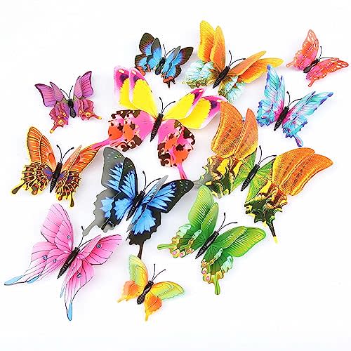 OPSEAM Butterfly Wall Decor 24/48 PCS, 3D Butterflies Stickers for Party Decorations with Magnets (Swallow, 24)