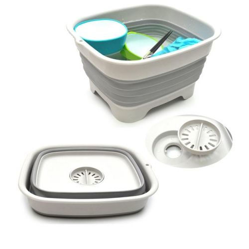 SAMMART 9.1L (2.4Gallon) Collapsible Dishpan with Draining Plug