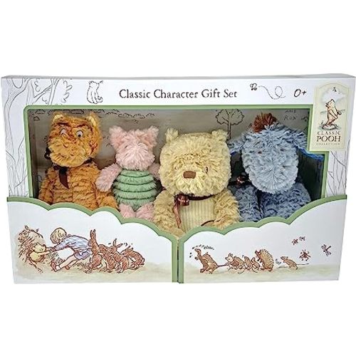 KIDS PREFERRED Disney Baby Classic Winnie The Pooh and Friends 4 Piece Plush Collector Set Stuffed Animals