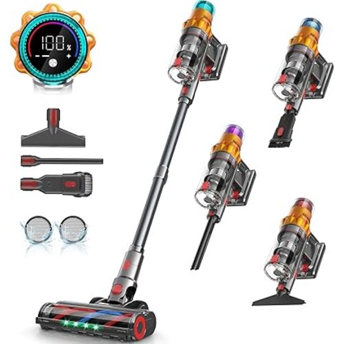 S8 Cordless Vacuum Cleaner, 600W 48Kpa 65mins Stick Vacuum Rechargeable, Wireless Lightweight Handheld Vacuum Cleaners for Home Pet Hair Carpet Hardwood Floor Car