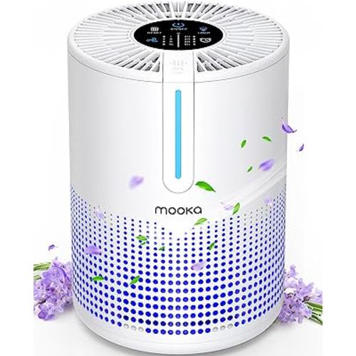 Air Purifiers for Bedroom Home 430 Sq.Ft, MOOKA H13 HEPA Filter Small Portable Air Purifier with USB Cable Fragrance Sponge for Smokers Pollen Pets Dust Odors, Desktop Air Cleaner for Car RV, M01