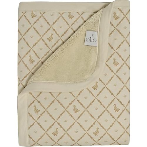 Oilo Duck Baby Blanket, Vintage Duck Baby Blanket with Ultra?Soft Plush Backing & Organic Cotton Jersey Print, Double?Layered 30x40 Blanket for Newborns & Toddlers