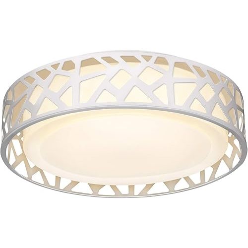 LED Flush Mount Ceiling Light, 14 Inch Dimmable Round Lighting Fixture, 20W 1400 Lumens 3000K Warm White, ETL Listed for Kitchen, Hallway, Bedroom, Stairways (Metal Body and Acrylic Shade)